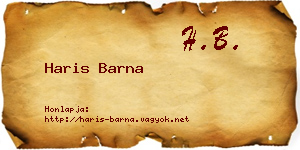 Haris Barna névjegykártya